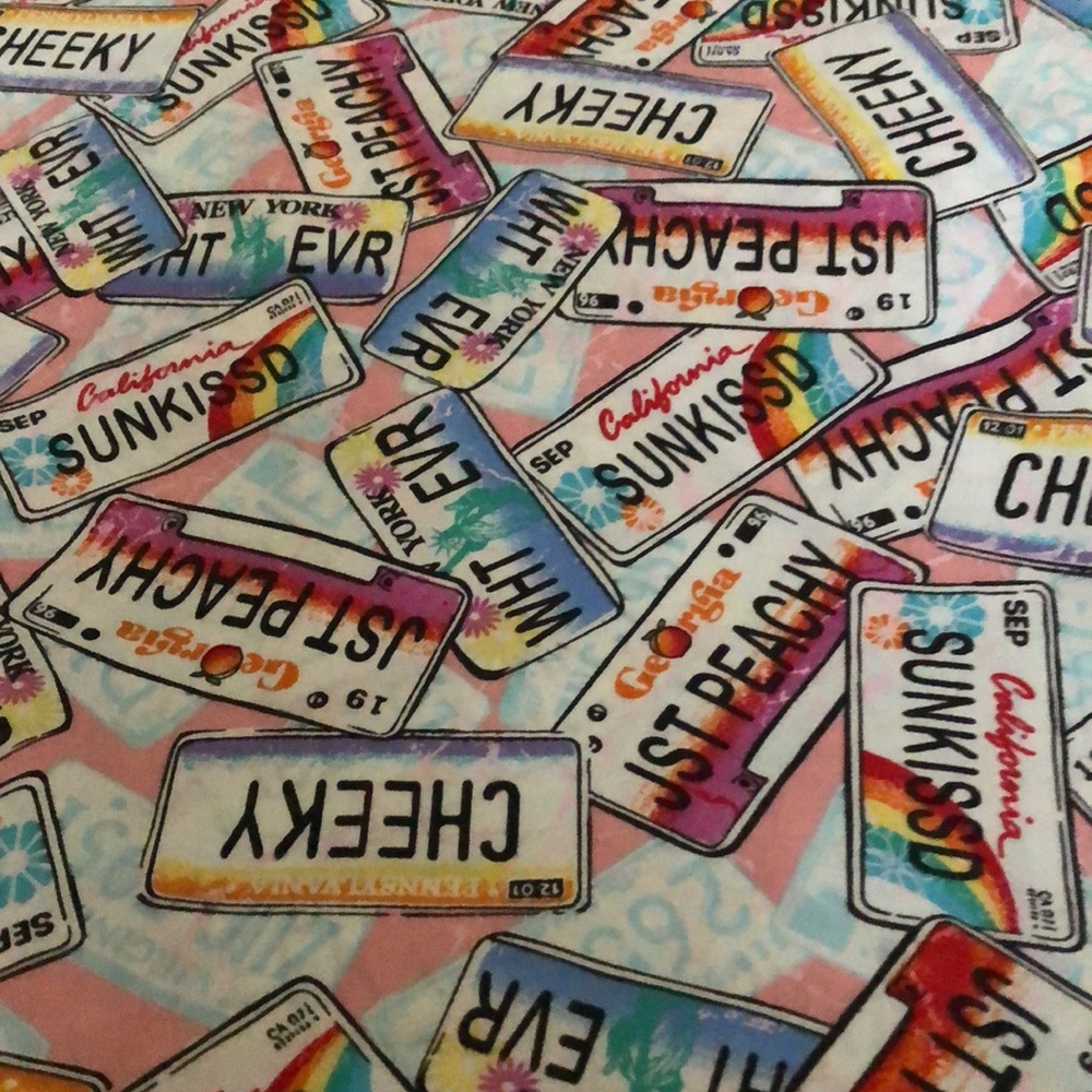 Fabric License Plates new 1 yard x 44” wide cotton design & produce Joann Stores